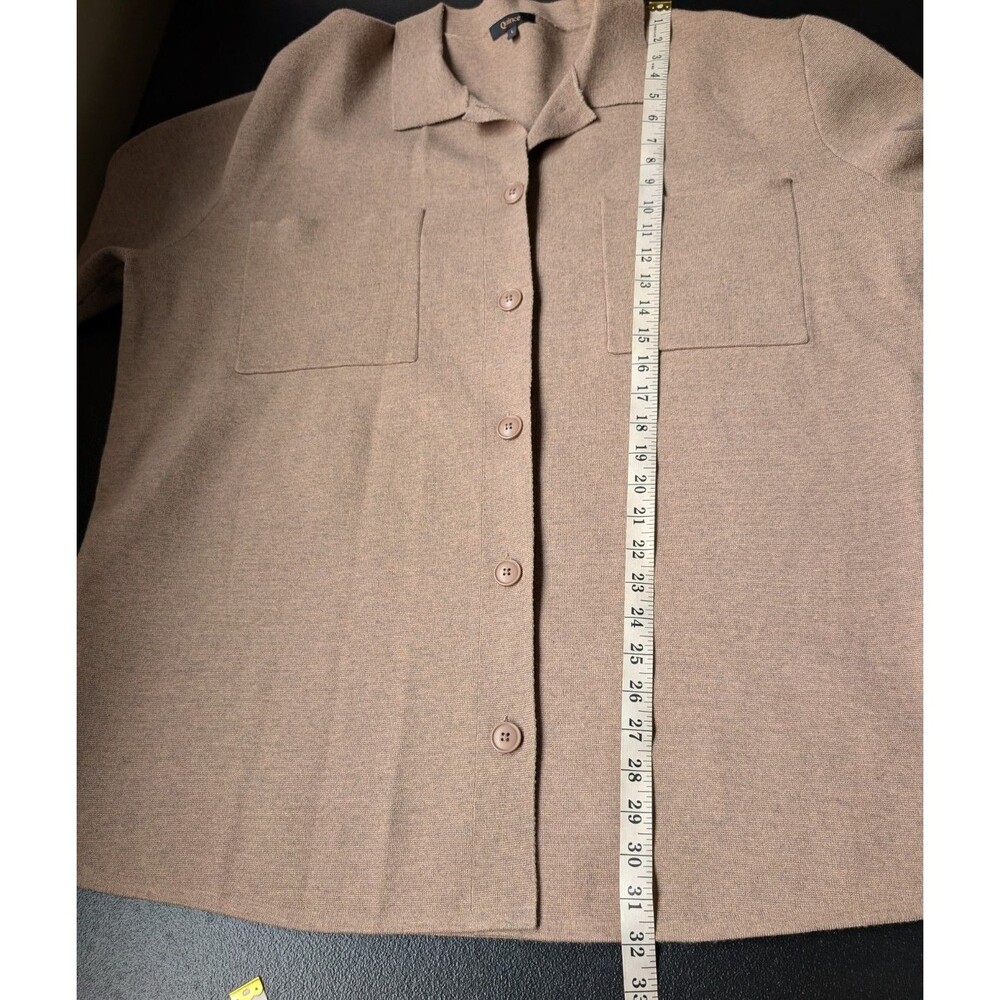 Quince Eco-Knit Milano Stitch Oversized Shirt Jacket Warm Taupe Shacket Large - Picture 5 of 11